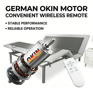 โครงเตียงโลหะไฟฟ้าอัจฉริยะพร้อมมอเตอร์ OKIN ที่ทำงานราบรื่น, รีโมทควบคุมหลายโหมด, ระบบยกปรับระดับได้อย่างราบรื่นสำหรับผู้สูงอายุและผู้ตั้งครรภ์ - Product Image 5