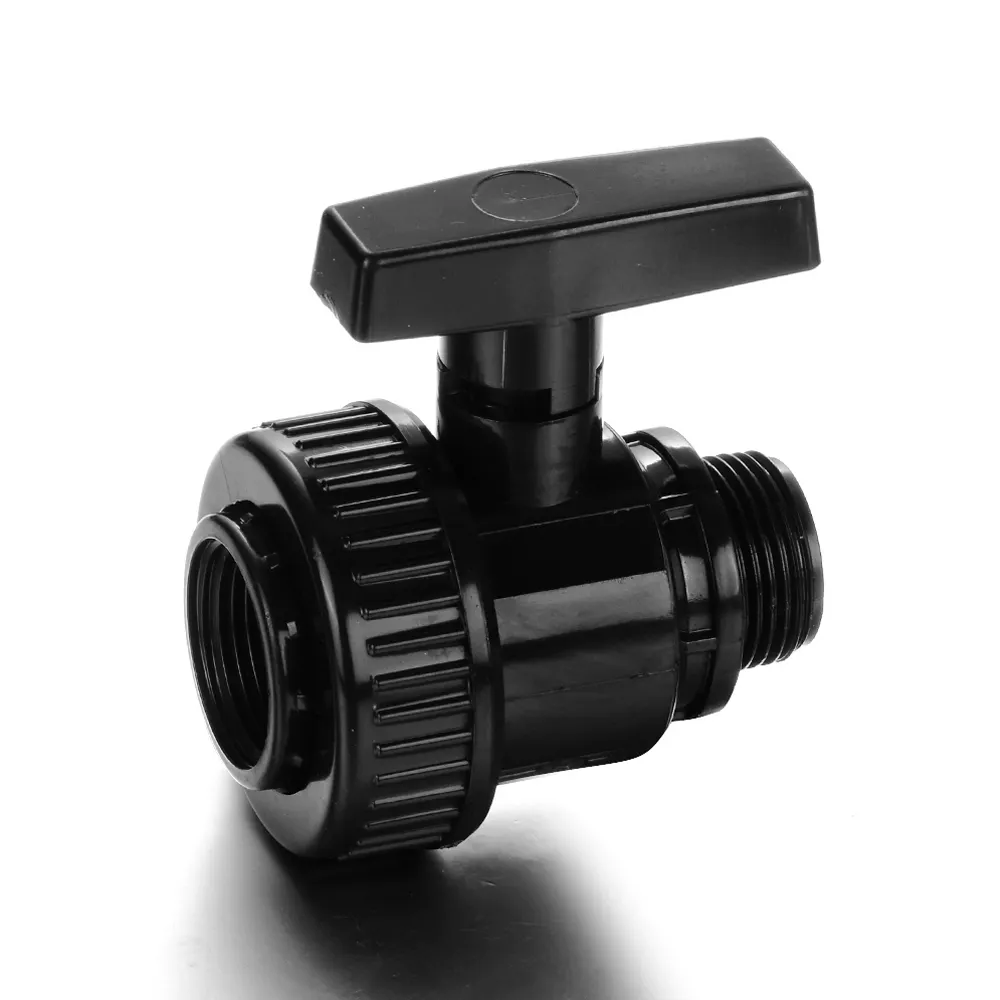 3/4 inch Black PVC thread male and female single union ball valve