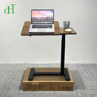 Bureau d'ordinateur portable en forme de C, réglable en hauteur, mobile, pour canapé, avec système de levage pneumatique Walnut, vente en gros