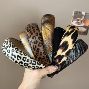 عصابة رأس إسفنجية بنمط الريموتلاند الرجعي، بتصميم الفهد الأنيق والرائع، إكسسوار شعر بسيط بنقشة الفهد - Product Image 2