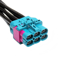 Cable Coaxial LEAD de Cuatro Puertos Hembra a 4 Conectores HMTD Macho Individuales Fakra, 10 cm, RG174, 0-6 GHz, para Automóviles