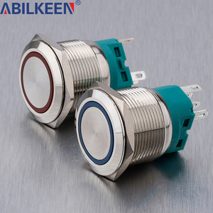 ABILKEEN yüksek kalite Metal <span class=keywords><strong>Push</strong></span> <span class=keywords><strong>Button</strong></span> özelleştirme 16mm 19mm 22mm su geçirmez motor anahtarı pirinç paslanmaz basmalı düğme anahtarı - Product Image 1