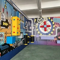 Murs de défis interactifs adaptés aux aires de jeux intérieures pour enfants - Jeux d'aventure d'escalade dans les parcs de loisirs - Parcours d'obstacles
