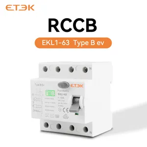 Etek EKL1-63B Elektrische Rcd 4 P 63a Type B 30ma Amp Rccb Rcb Typb 4 Pole