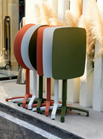 Ensemble de 6 tables et chaises de jardin modernes en métal, durables, en fer léger, résistantes aux intempéries, non pliables, pour restaurants, hôtels et jardins.
