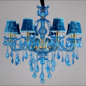 New Design European Decorative Bars Lobby Guest <b>Rooms</b> Blue Glass Crystal <b>Chandelier</b> Import - Product Image 5