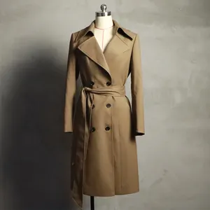 Manteau Long en laine pour femme, vêtements d'hiver, OEM, manteau de chameau dame, Trench mélange, veste surdimensionnée