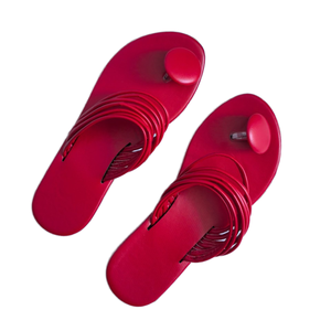 Pantofole da <span class=keywords><strong>donna</strong></span> Vintage stile francese comodi sandali da spiaggia con plateau Design per esterni di nicchia - Product Image 6
