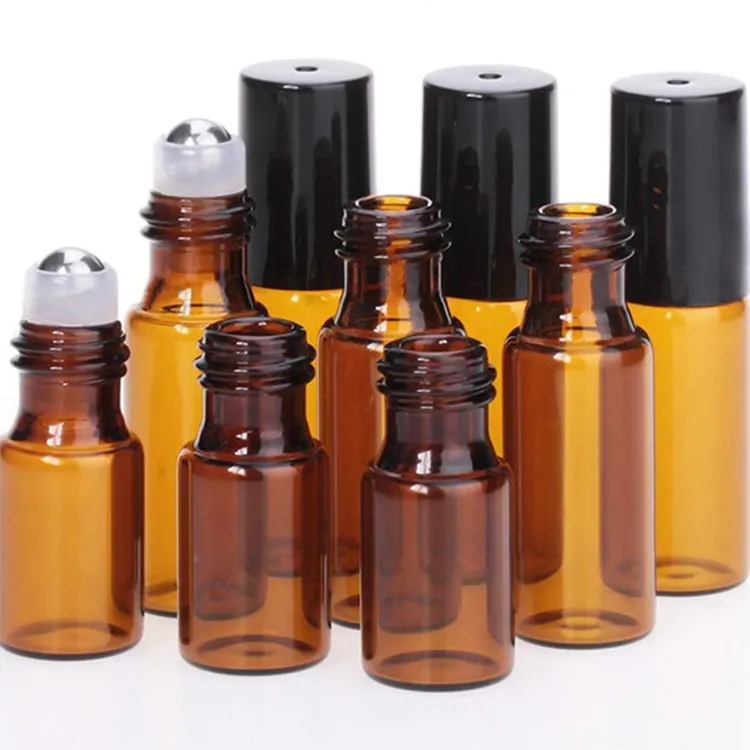 High Quality Factory Amber Clear Glass Roll on Bottle 10ml 8ml 5ml Glass Roll on Perfume Bottle with Roller Ball