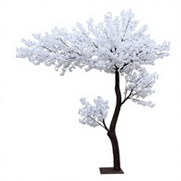 Grand arbre artificiel de cerisier en fleurs, fait main, avec feuilles en soie, sur pied, pour mariages, décoration intérieure, arbre à vœux