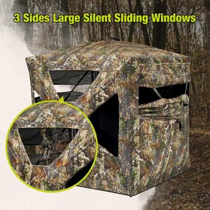 Tente d'Affût 360° Silencieuse et Transparente en Tissu Oxford avec Structure à Une Chambre, Ouverture Latérale, Tente de <span class=keywords><strong>Camping</strong></span> Camouflage - Product Image 1