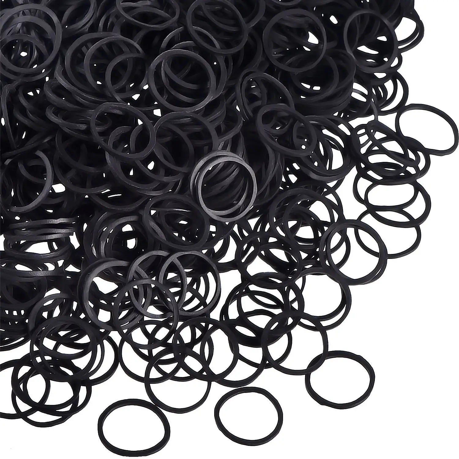 Mini Rubber Bands Soft Elastic Bands for Kid Hair Braids Hair (Black)