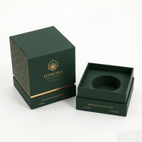 Boîte Cadeau Vide Haut de Gamme Personnalisée pour Parfum Arabe Oud Attar, avec Base et Couvercle en Lamination Mate et Estampage à Chaud, Doublée d'un Éponge