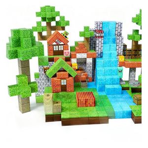 Interactive Industrial <b>Magnetic</b> Cube Building <b>Blocks</b> Construction Set with Sensory Stacking Kit for STEM Learning - Product Image 5