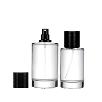 Flacons de parfum vides romantiques unisexes 15ml 30ml 50ml 100ml, en verre rond de luxe avec pulvérisateur à pompe, prêts pour l'impression sérigraphique
