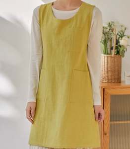 Delantal de Peluquería Rosa, Delantal de Lino con Bolsillos, Delantales de Talla Grande para Mujer - Product Image 3