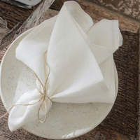 Serviettes de table jetables en mélange de lin et coton blanc de qualité supérieure, couleur unie, pour la maison, les avions, les mariages, les fêtes et les dîners.