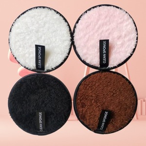 Éponge de maquillage en microfibre de qualité supérieure Super douce <span class=keywords><strong>North</strong></span> Pole Fleecy Lazy <span class=keywords><strong>Face</strong></span> Wash Round Makeup Remover Powder Puff - Product Image 2