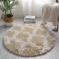 Polyester Shaggy Salon Chambre Rond PV Tapis En Peluche Pet Friendly Star Pattern Tapis Facile À Nettoyer
