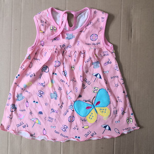 Vestido para Niñas, Diseño ODM, Liquidación, Poliéster/Algodón, Estampado de Dibujos Animados, Sin Mangas, Venta al Por Mayor, Verano - Product Image 2