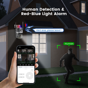 <span class=keywords><strong>Telecamera</strong></span> di Sicurezza Wireless ad <span class=keywords><strong>Alta</strong></span> <span class=keywords><strong>Definizione</strong></span> con Tracciamento Automatico 50X, 3 Lenti, 12MP CMOS, Visione Notturna a Colori, <span class=keywords><strong>Telecamera</strong></span> PTZ WiFi per Esterni - Product Image 3
