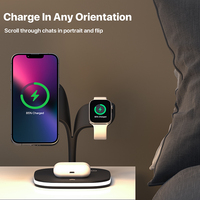 3 In 1 Laadstation Draadloze Oplader Magnetisch Blad 15W Multifunctionele Telefoon Smart Watch Oortelefoon Oplader Voor Apple iPhone