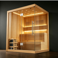 Sauna infrarouge lointain en bois massif pour 2-3 personnes, idéal pour la relaxation à domicile ou en villa