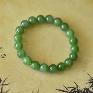 หยกเขียวธรรมชาติ หยกเฮเทียน ลูกปัดกลม สร้อยข้อมือ จี้ห้อยคอ 10 มม. สำหรับผู้หญิง พลอยธรรมชาติ หยกหายาก คริสตัล - Product Image 5