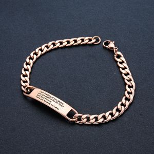 Pulsera de Barra con Eslabones Cubanos de Acero Inoxidable Personalizada |   Mensaje grabado para mi hijo y para mi padre |   Regalo de Cumpleaños y Día del Padre - Product Image 6