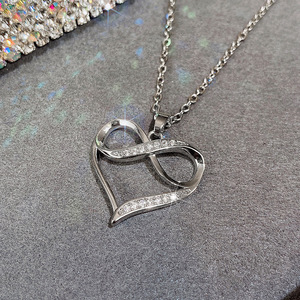 Collier pendentif Cœur Infini pour Femme, Chaîne de Clavicule Style Doux, Bijou Tendance - Product Image 6