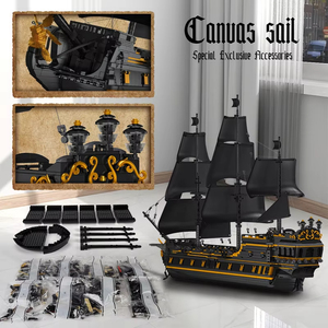 Mould King 13186 <span class=keywords><strong>Juguete</strong></span> <span class=keywords><strong>de</strong></span> <span class=keywords><strong>Barco</strong></span> <span class=keywords><strong>Pirata</strong></span>, la Gran Perla Negra, Bloques <span class=keywords><strong>de</strong></span> Construcción, Set <span class=keywords><strong>de</strong></span> Ladrillos <span class=keywords><strong>de</strong></span> <span class=keywords><strong>Barco</strong></span> <span class=keywords><strong>Pirata</strong></span>, Regalo <span class=keywords><strong>de</strong></span> Navidad para Niños - Product Image 4