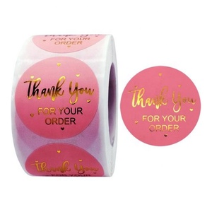 Customized Make Your Own Thank You Sticker 500 Pcs Small Business Thank You Sticker Flower <b>Packaging</b> <b>Label</b> for Custom Sticker - Product Image 2