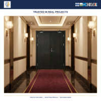 Porte coupe-feu contemporaine en acier avec finition imitation bois pour hôpitaux, hôtels, écoles, cuisines et plus encore - Tailles personnalisées, solution complète