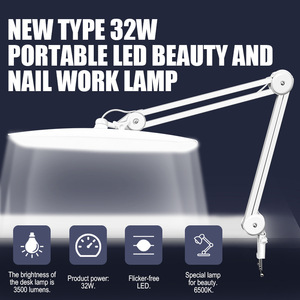 24W Clamp LED <b>Desk</b> <b>Nail</b> Lamp 5 Dimming Modes 5 Color Temperatures 6000K Work Light for Salon - Product Image 3