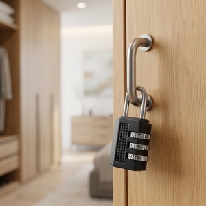 Mini cadenas de sécurité renforcé avec mot de passe et clé - Pour casier de gym, armoire de dortoir, bagages, rangement domestique - Product Image 5