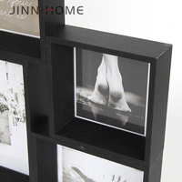Cadre photo en bois noir fait à la main 3D Shadow Box Creative Home Decor Combo avec logo personnalisé