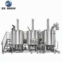 Système de brasserie de bière entièrement automatisé commercial de 1000 L, 3 unités, ligne de production complète de machines à fabriquer de la bière
