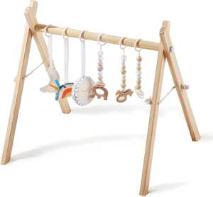 Structure de jeu pliable en bois 6 en 1 pour enfants, équipement éducatif Montessori pour le développement physique des enfants - Product Image 1