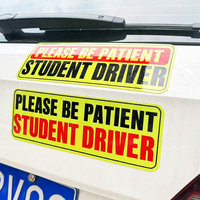 Autocollant magnétique réfléchissant SUNSIDE pour pare-chocs de voiture avec logo/emblème pour jeunes conducteurs - Usage unique