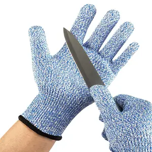 耐蓝色切割手套食品级，防切割刀手套厨师厨房切肉保护