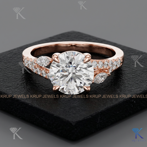 แหวนเพชรแล็บโกรว์ทรงเอเมอรัลด์ 2.00 กะรัต ดีไซน์เกลียวแบบเถาวัลย์ ทองคำแท้ 14K 18K หรูหรา สำหรับทั้งชายและหญิง เหมาะเป็นของขวัญสำหรับงานปาร์ตี้ - Product Image 2
