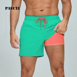 Pantalones Cortos Deportivos 2 en 1 para Hombre PASUXI, Cintura Alta, Secado Rápido, Forro <span class=keywords><strong>de</strong></span> Compresión, con Bolsillo con Cremallera, Anti-Rozaduras - Product Image 1