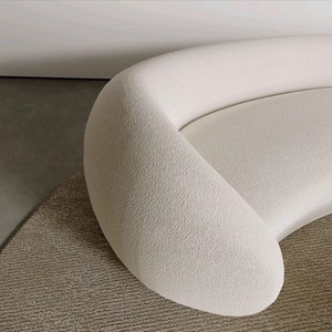 Conjunto de sofá curva de diseño MODULAR sofá rectangular reclinable de tela de peluche para muebles de sala de estar de vestíbulo de Hotel - Product Image 3