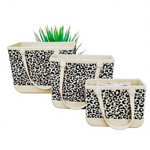 NOVEL Large Size Custom EVA Rubber Tote with Leopard Print Waterproof Pool Sand Travel <strong>Handbag</strong> <strong>Summer</strong> for Wholesale - Product Image 1