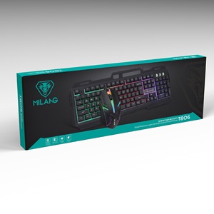 Milang T806 Steel Rainbow Light Gaming Keyboard And <b>Mouse</b> Set <b>Wired</b> With Backlighting - Product Image 1