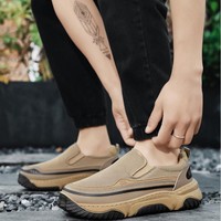 Bottes de travail montantes pour hommes, design OEM, à lacets, imperméables, antidérapantes, thermiques, rehaussantes, en cuir synthétique avec doublure en PU