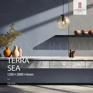 Dalles de sol en porcelaine bleue aspect béton 1200x2800mm Carreaux minces de grand format Dalles de pierre frittée 6mm Mur - Product Image 4