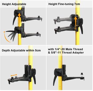 <span class=keywords><strong>Huepar</strong></span> LP36, Perche télescopique, Trépied pour niveau laser de 3,7 m/12 pieds de hauteur - Product Image 5