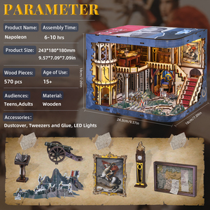Minicity Book Nook, Kit de Rompecabezas 3D de Madera para Adultos y Adolescentes, Miniatura para Decoración de Estanterías, Regalo (Napoleón) - Product Image 2