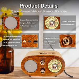 <span class=keywords><strong>Radio</strong></span> Retrò in Legno con Altoparlante |   FM/AM/SW |   Supporta TF/USB/AUX |   Audio stereo da 15W |   Decorazioni <span class=keywords><strong>Vintage</strong></span> Portatili per la Casa - Product Image 6